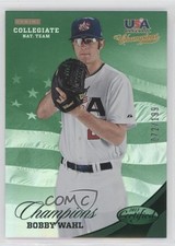 2013 USA Baseball Champions Certified National Team Mirror Green Bobby Wahl y0i