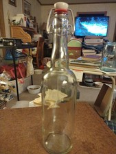 Plain Glass Wine Bottle With Wire Bail Cap