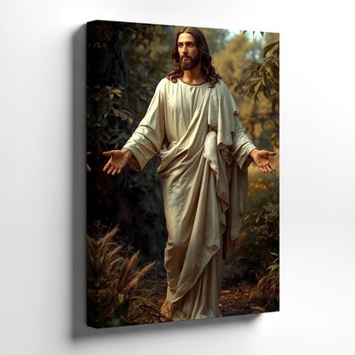 Canvas Religious Figure In Robe Forest White Portrait Home Aesthetic Room Decor