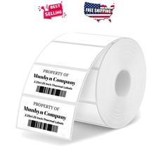 Thermal Labels 2.25x1.25 Inch 1000 Roll White Strong Adhesive BPA Free Shipping