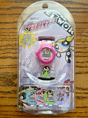 2000 Cartoon Network Powerpuff Girls Watch w/ Changeable Dials -- Sealed!
