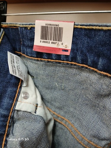 Jeans Levis 550 Uomo 38X32 Blu Cotone Relaxed Fit Gamba Dritta Denim Rosso Tab NUOVO - Foto 12 di 17