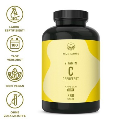 Vitamin C   360 Kapseln (1000mg)   gepuffertes Vitamin C - TRUE NATURE 
