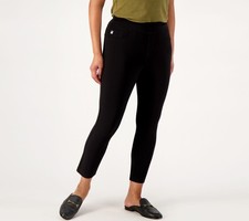 Belle by Kim Gravel Petite Ponte 5 Pocket Slim Cropped Pants Black 32 New