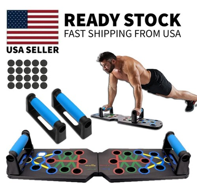#ad 28 in 1 Push Up Rack Board System Fitness Workout Train Home Gym Exercise Stands $11.59