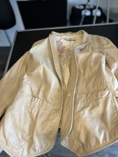 CLOSED helle cremefarbene Lederjacke / Blazer kurz