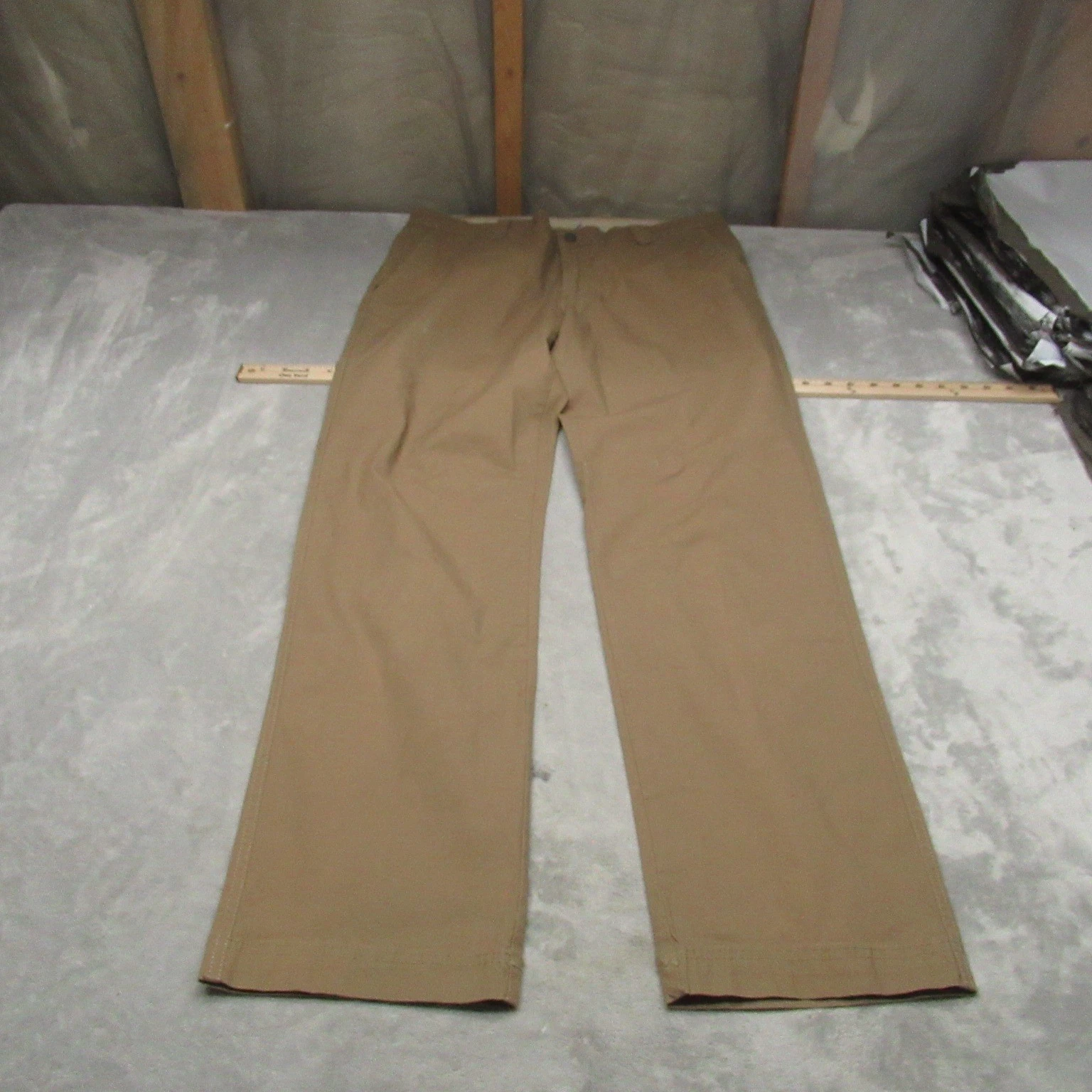 Columbia Flex Pants Mens 34x32 Beige Canvas Straight Casual Everyday Rain WInd