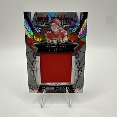 2024 Panini Obsidian Carson Steele RC Rookie Eruption /99 Silver Prizm KC Chiefs