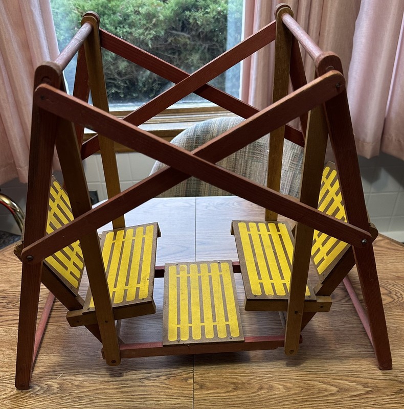 Rare Vintage Strombecker ?  Doll Wooden Glider Swing Big 1940’s