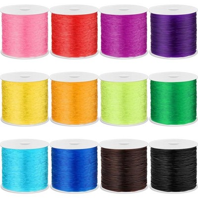 12 Rolls Elastic Crystal Tec String for Bracelets, 0.8 MM Stretch Bead String...