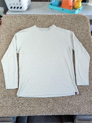 Northwest Knitting Company XL NWKC Worsted Merino Dual Cloth Crew Light Gray USA