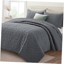 Quilt Set Size 90"x96", Dark Grey - Summer Full/Queen Dark Grey - Hexagon