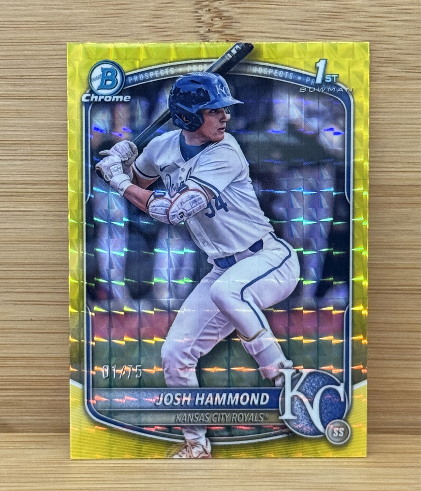 2025 Bowman Draft - Chrome Josh Hammond #BDC-185 Yellow Geometric Refractor 1/75