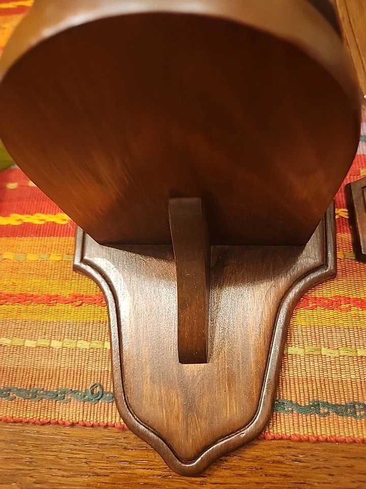 Vintage Country Wood Wall Sconce Set Candle Holders Granny Core 21/6/6 Farmhouse - Image 4 of 4