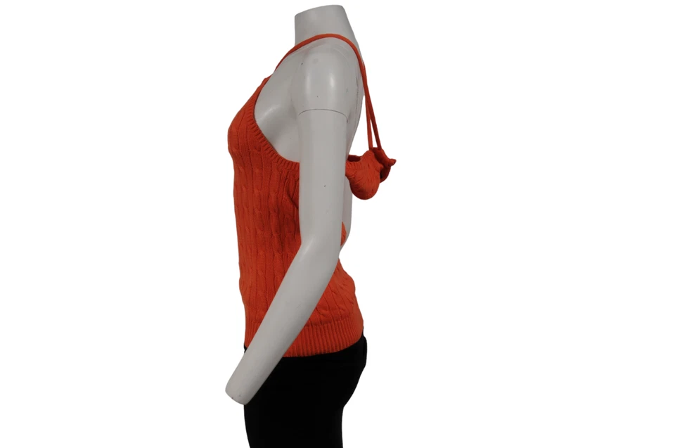 Top Ralph Lauren Mujer Tejido con Cable Correa de Espagueti Talla Mediana Naranja Algodón Foto 4 de 4