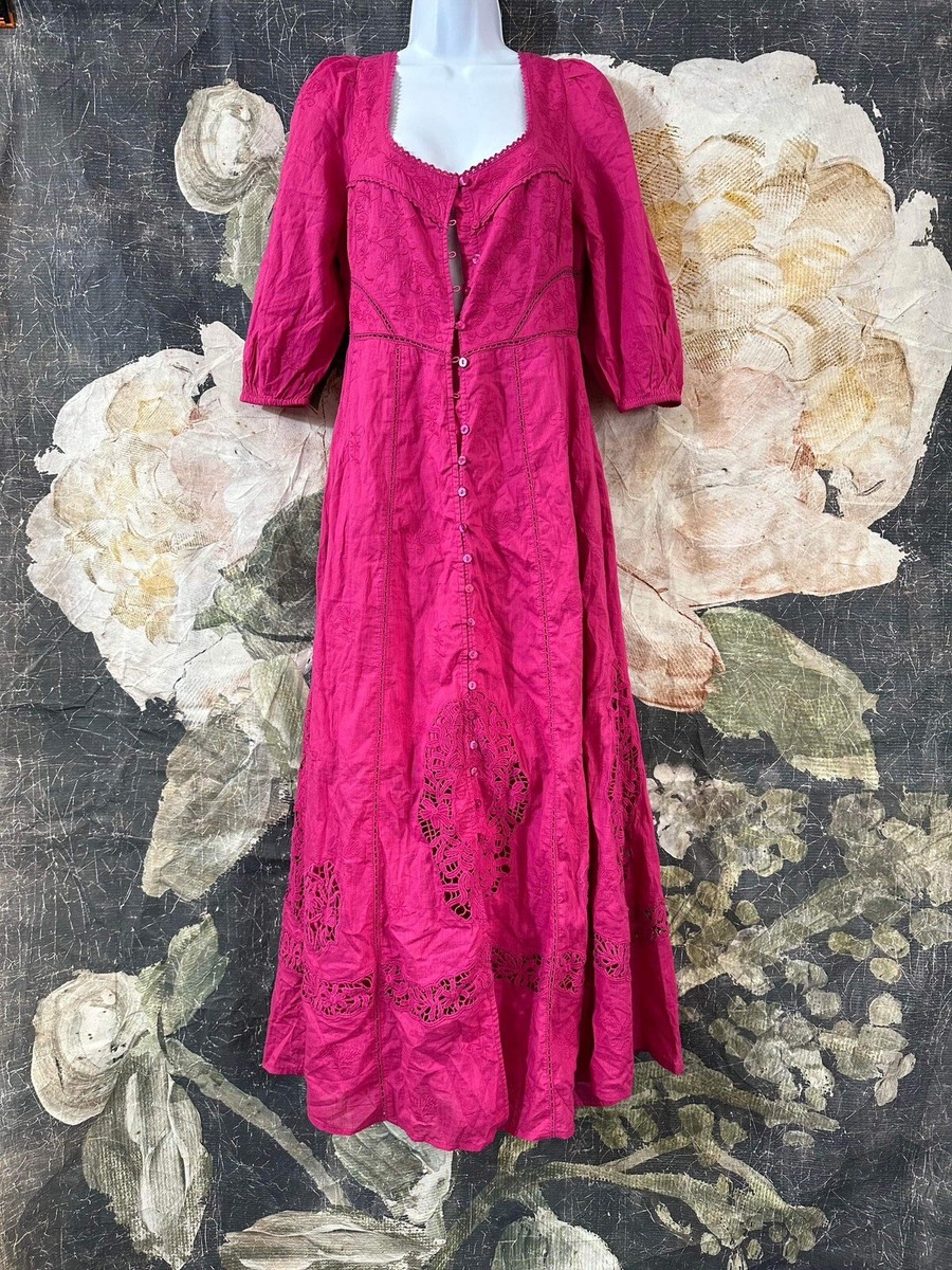Lisa Lace Midi Dress at Free People in Hollyhock, Size: S