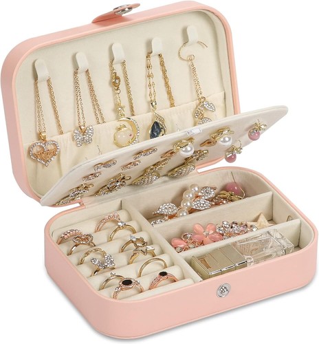 Jewelry Case Double Layer for Women’s Necklace Earrings Rings Travel Accessories - 第 20/34 張圖片