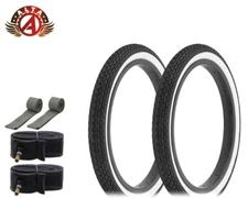 ALTALINE Bicycle TIRE 16" x 1.75" Black/White Wall Brick (2) TIRES TUBES & STRIP