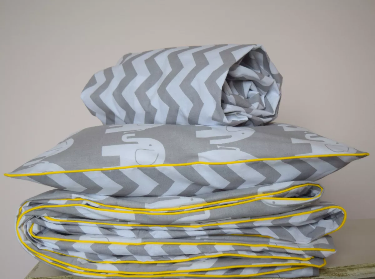 Grey cot shop bed fitted sheet
