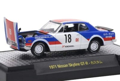 NISSAN Skyline GT-R - Limited 750 pc - 1971 - blue / white / red - M2 1:64