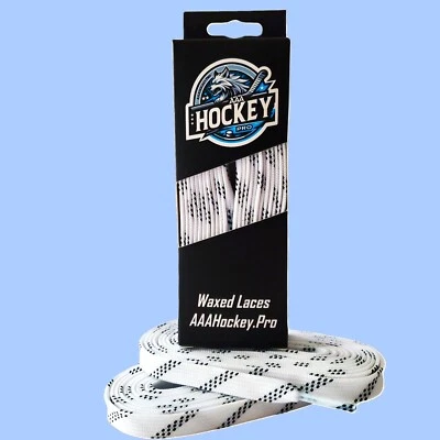 White Waxed Hockey Skate Laces 84" / JR 3.5 - SR 5 AAA Hockey Pro