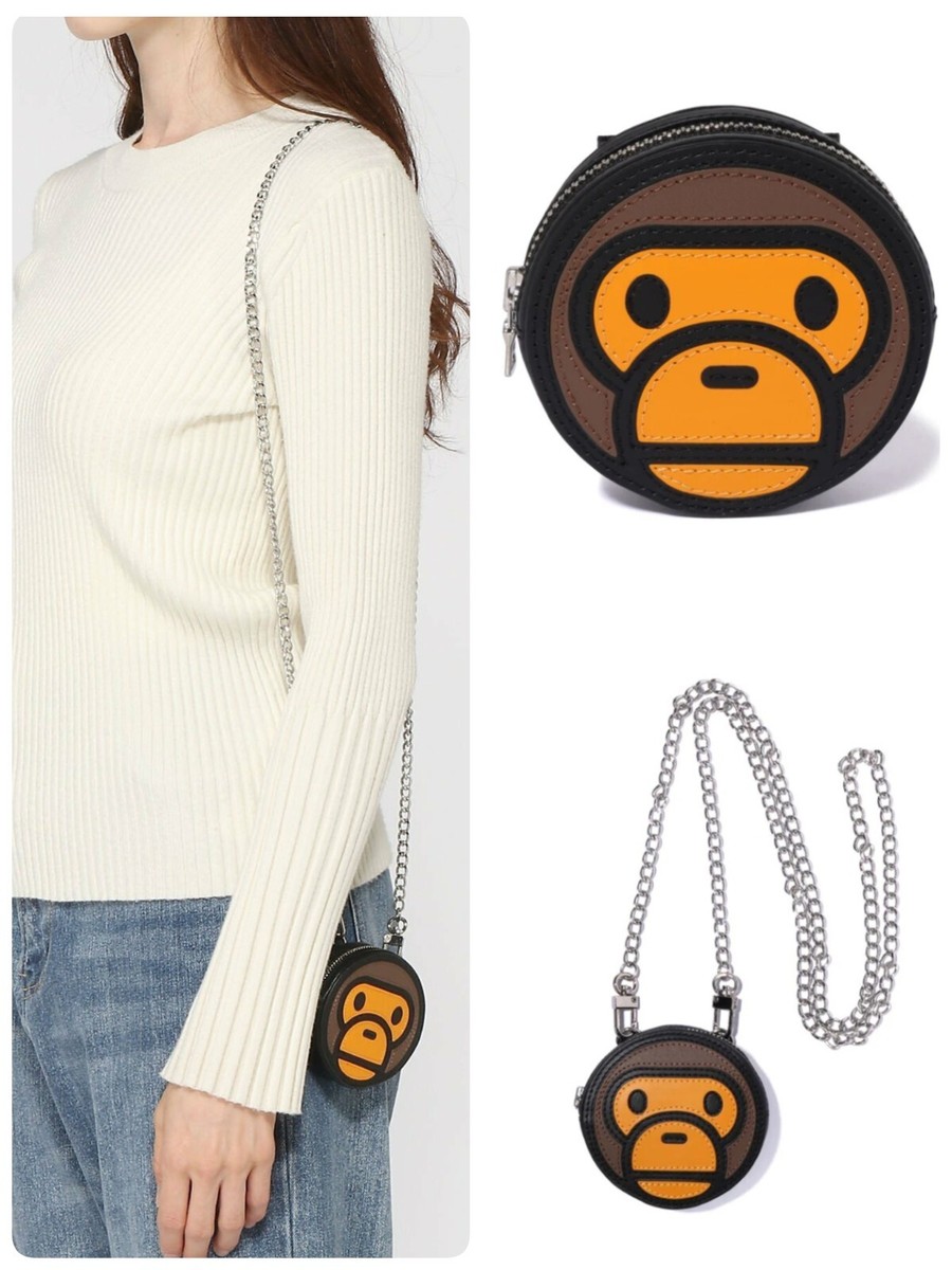 A Bathing Ape MILO FACE PU LEATHER MINI SHOULDER BAG 2K80-290-003