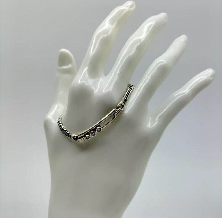 14KT Solid White Gold Diamond Bracelet   Unisex - image 7