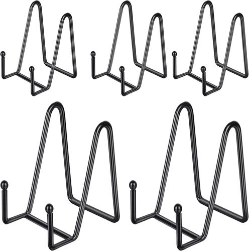 5 Pack 4 Inch Plate Holder Display Stands, Metal Black Frame Stand for Picture, - Picture 9 of 12
