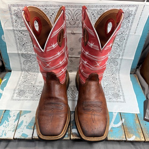 Twisted X Barbed Wire Western Boot Broad Square Toe MXB0008 Mens Size 10EE - Picture 3 of 10