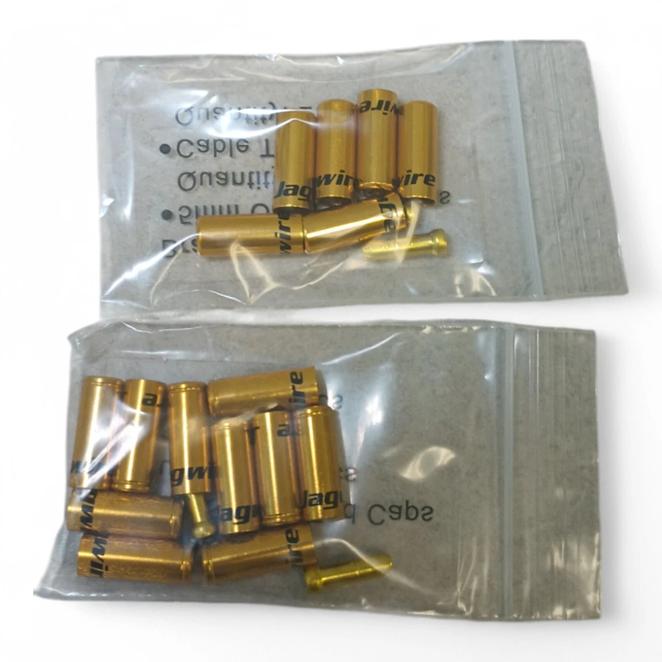 Tapas de extremo Jagwire Pro freno dorado 6 piezas 5 mm 10 piezas engranaje 4,5 mm y puntas de cable Foto 2 de 2