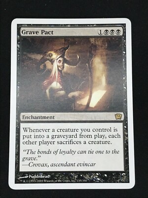 Magic the Gathering MTG Grave Pact Core Set 9th Ed Black Rare