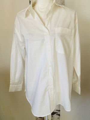 NEW!! Banana Republic White The Oversized Cotton Button-Up