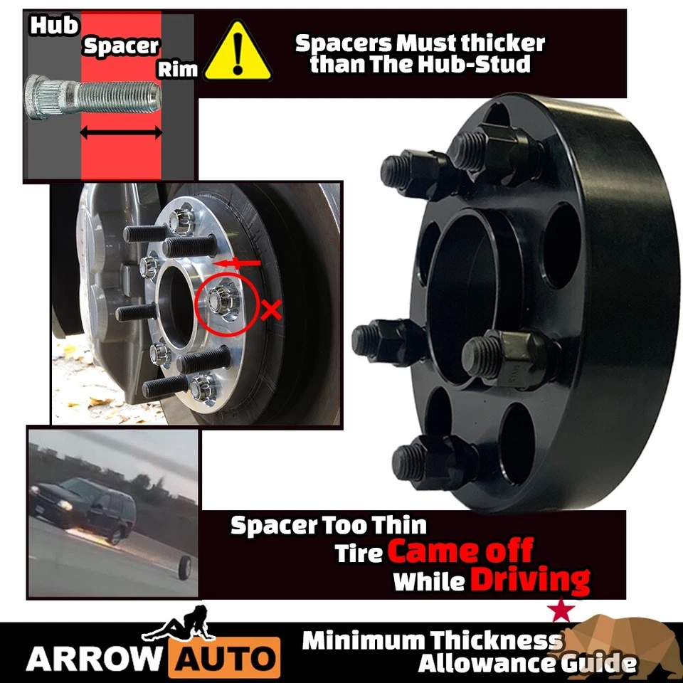 4x 1.5 英寸 5x4.5(115 毫米)轮毂中心车轮适配器间隔适用于英菲尼迪日产型号 — 第 4/4 张图片