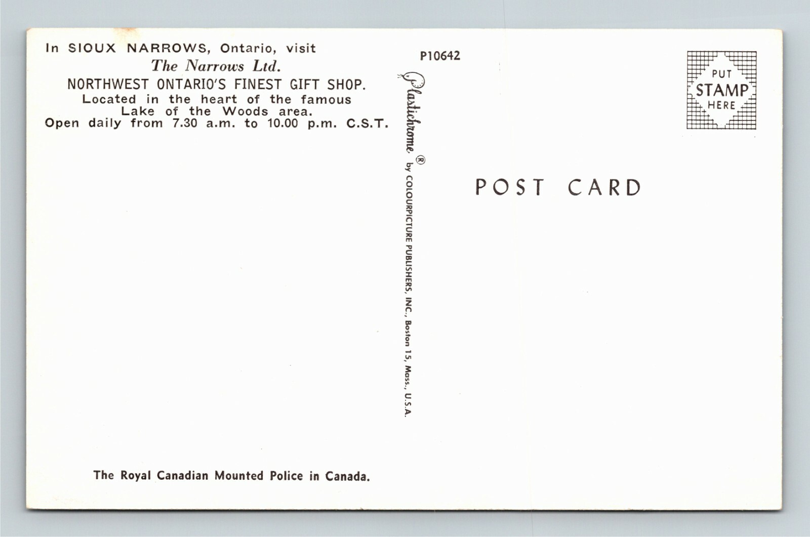 Ontario, Ca-Canada, The Narrows Ltd. Gift Shop, Police Horse, Vintage  Postcard | Ebay