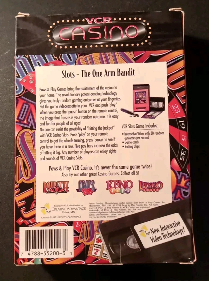 Vintage Slots VCR Remote Control Casino Games Retro VHS Video Tape 1994 - Image 2 of 3
