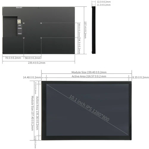 10" Raspberry Pi Monitor 1024x600 Touchscreen HDMI Screen for Raspberry 4B/3B+ - Picture 11 of 12