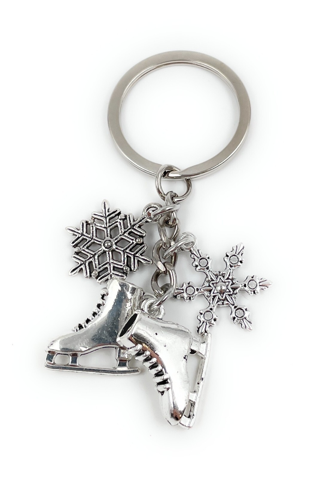 Patines Copo De Nieve Llavero De Metal Amuleto Plata