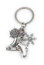 Patins À Glace Flocon De Neige Porte-Clés En Métal Porte-Bonheur Argent