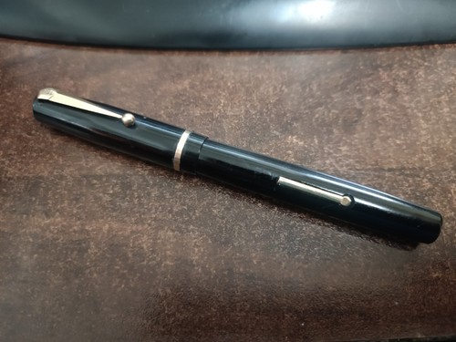 VINTAGE MABIE TODD SCHWAN SELBSTFÜLLER SCHWARZ FÜLLFEDERHALTER 14ct Neu im Karton gewartet