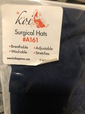 Solid Navy Surgical Scrub Cap Breathable Cotton with Sweatband for Comfort