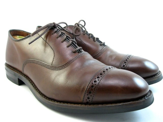 Oxford Allen Edmonds "FIFTH AVENUE" Puntera 10 E Chile Oscuro USADOS UNA VEZ (484N Foto 2 de 4