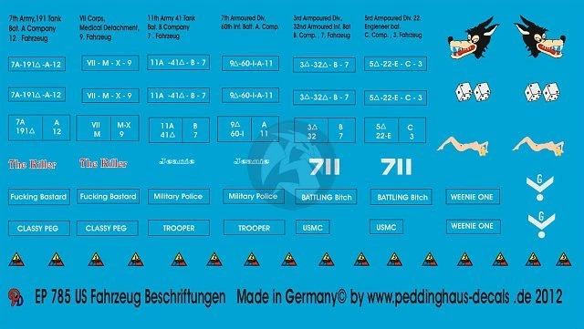 Peddinghaus 1/100 Soviet Russian Emblems Star Number Markings Decal - Team Yankee 3512 - View #5