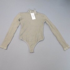 NWT House of CB Mesh Knit Shadow Bodysuit Mock Neck Long Sleeve M Sexy Club