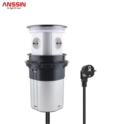 Desktop Electric Pop-Up Socket With 3 German standard socket And 1Usb 1Type C