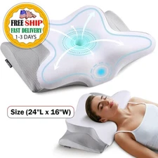 Almohada Para Dormir Ergonomica Ortopedica Gel Contorno Dolor De Cuello Cervical