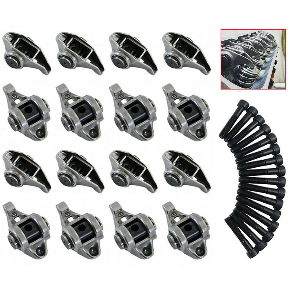 Conjunto de elevadores de rolos LS1 Rocker Arms 16 tampas de válvula para Chevy GM 5.3L 5.7L 6.0L - Imagem 2 de 4