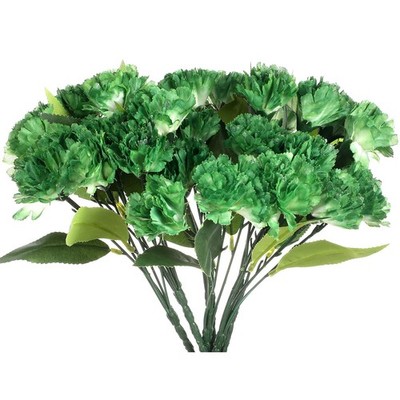 6 Pcs St. Patrick's Day Decorations Artificial Green Carnations Bulk Green Whi 
