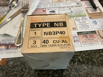 #ad FEDERAL PACIFIC ELECTRIC NB3P40 NB3P40 BRAND NEW MAKE OFFER PLEASE BOLT ON $400.00
