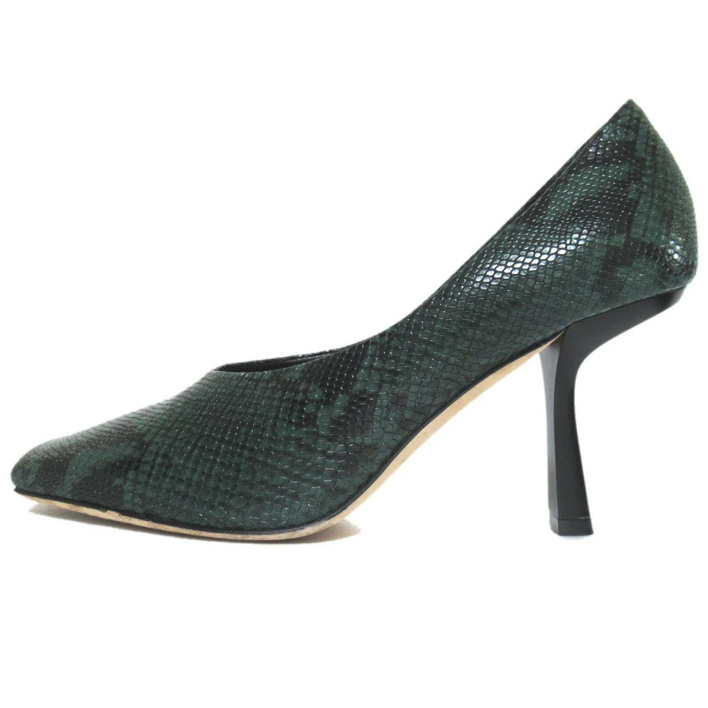 Jimmy Choo Python Embossed Square Toe Pumps Green… - image 2