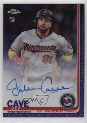 2019 Topps Chrome Rookie Purple Refractor 25/250 Jake Cave #RA-JC Auto RC 1j90